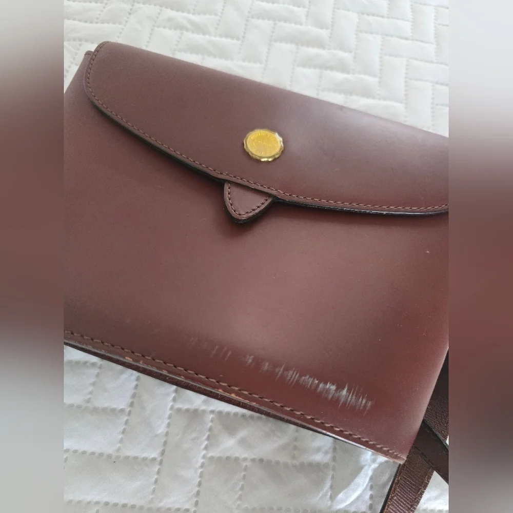 Marie Claire Vintage Crossbody Bag - maroon bordeaux leather